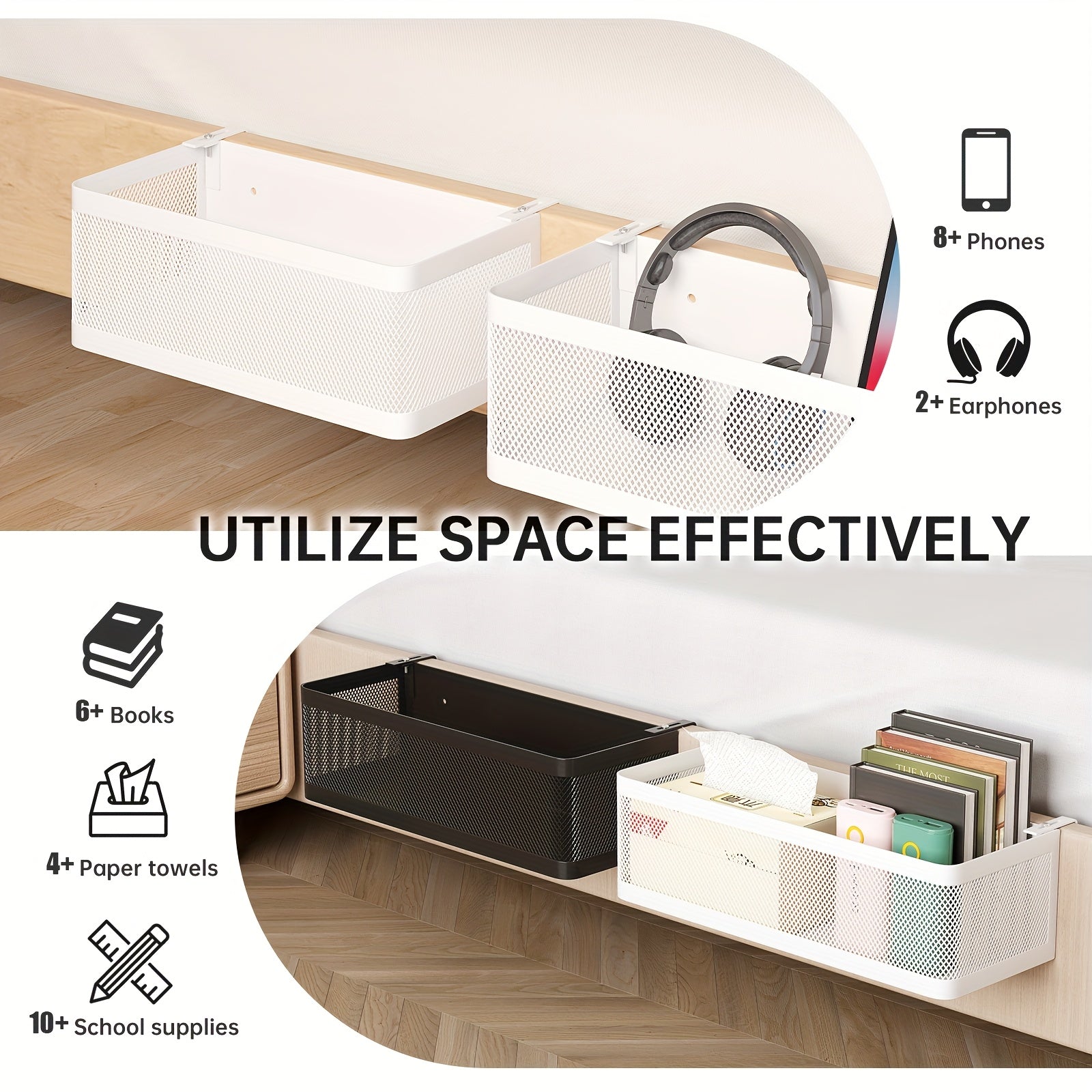 Cestino Metallico Regolabile con Ganci - Soluzione Pratica per l'Organizzazione