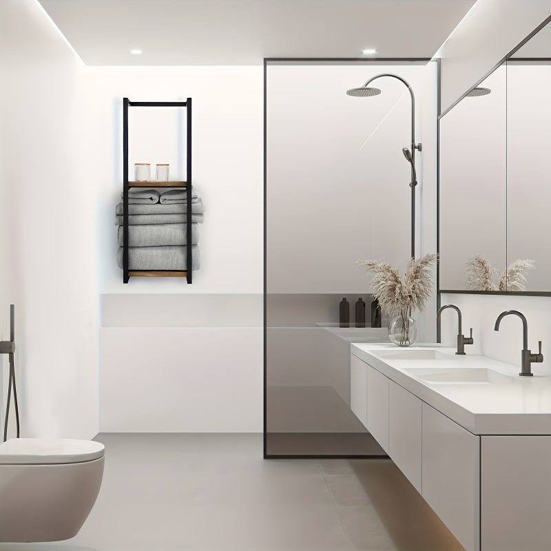 Portasciugamani Industriale con Mensole – Mobili da Parete Eleganti e Funzionali