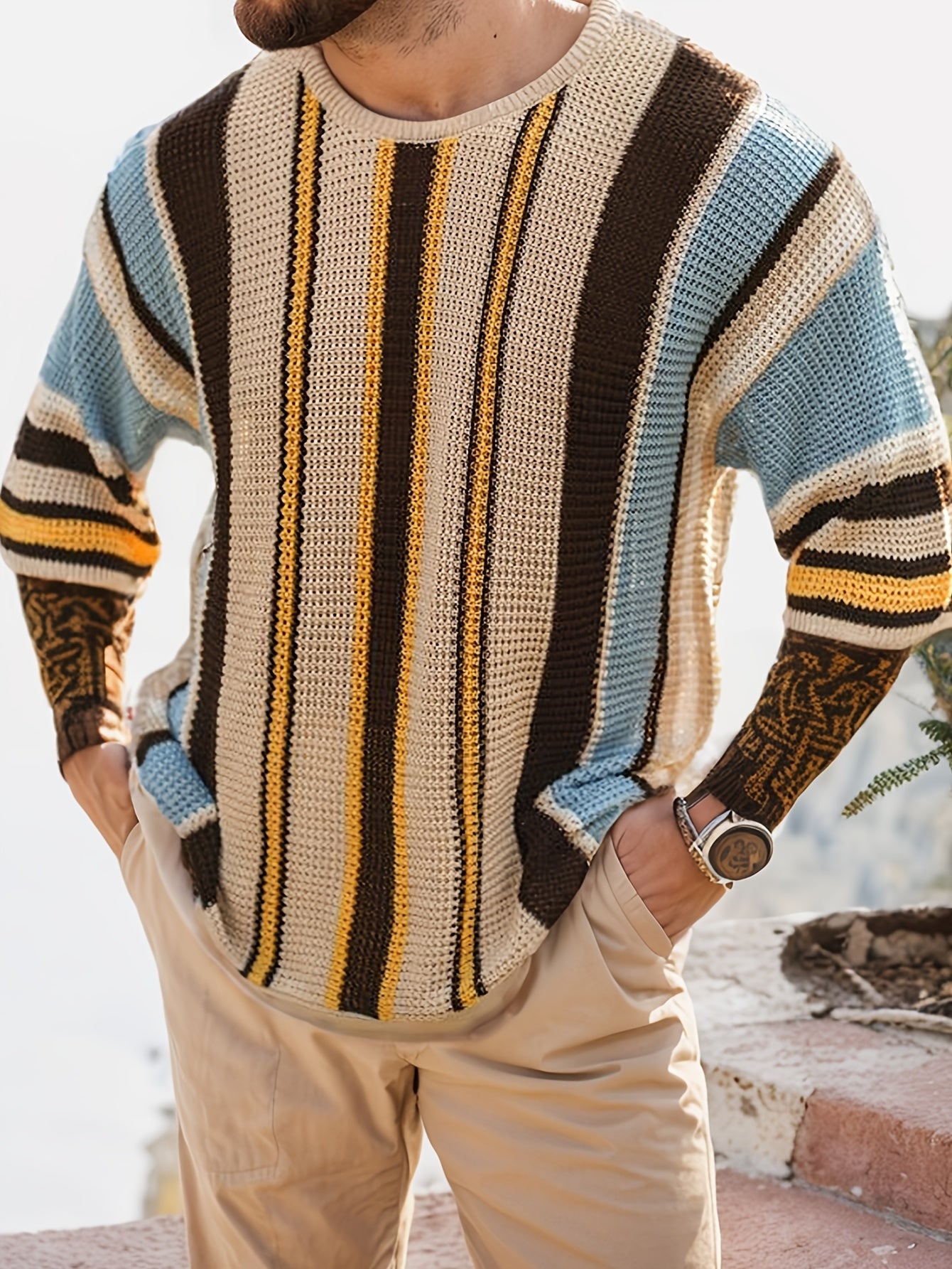 Maglione a Righe Casual – Confortevole e Leggero