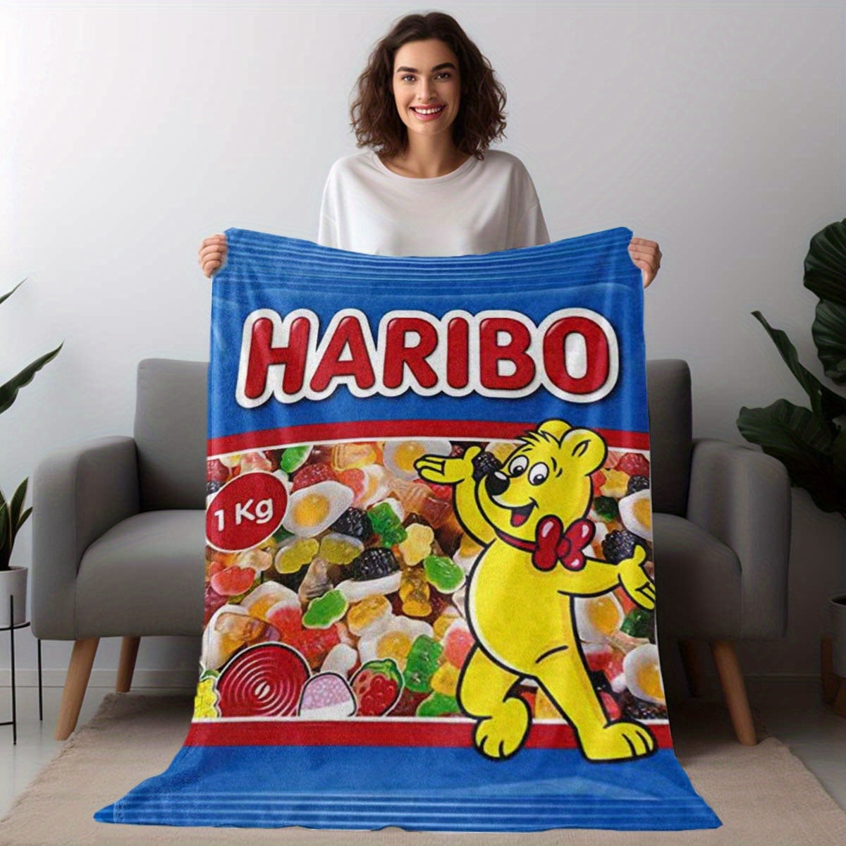 Coperta Dolciumi Haribo  – Morbida e Colorata per Bambini