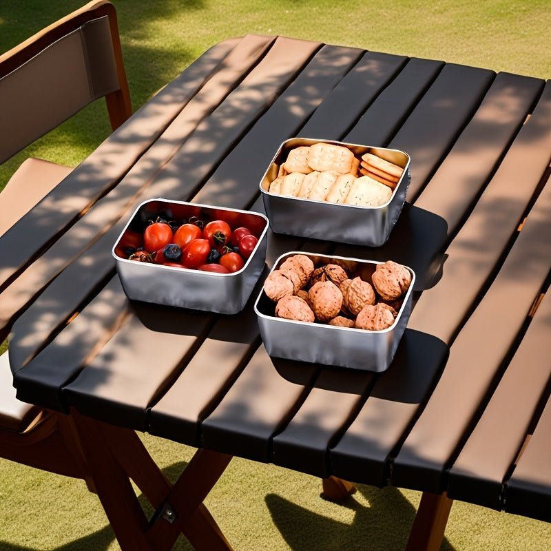 Set di Contenitori per la Conservazione degli Alimenti in Acciaio Inossidabile da 7 Pezzi – Contenitori Impermeabili e Impilabili per Casa o All'aperto