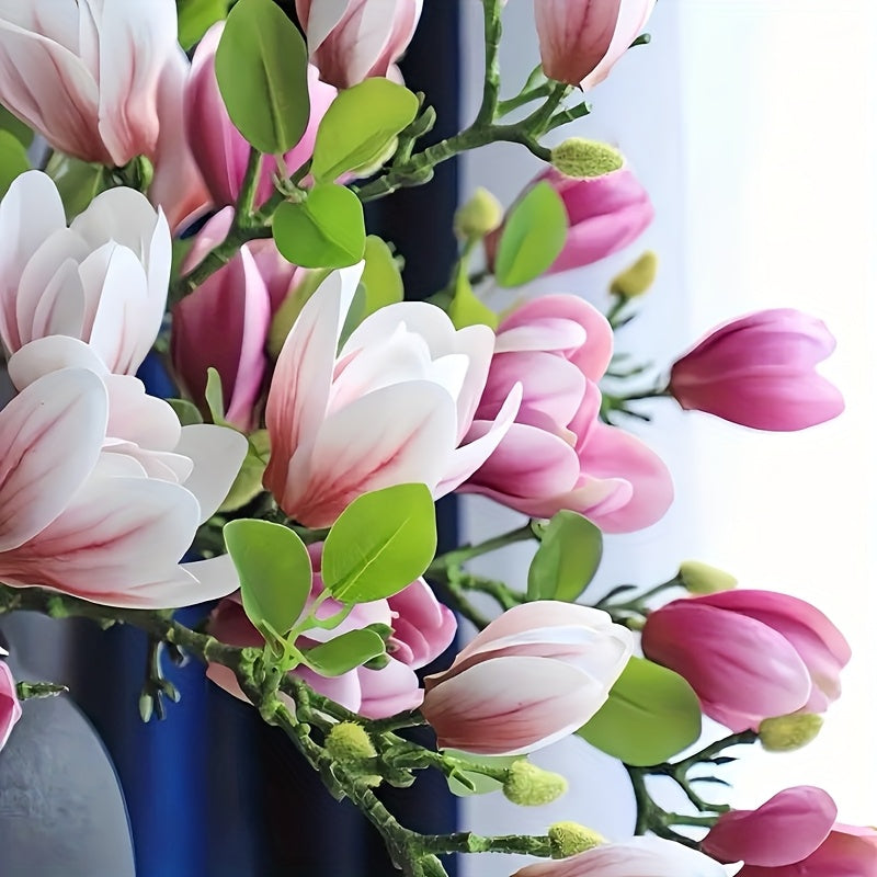 Set di 4 Fiori di Magnolia Realistici – Elegante e Senza Tempo per Matrimoni e Decorazioni di Lusso