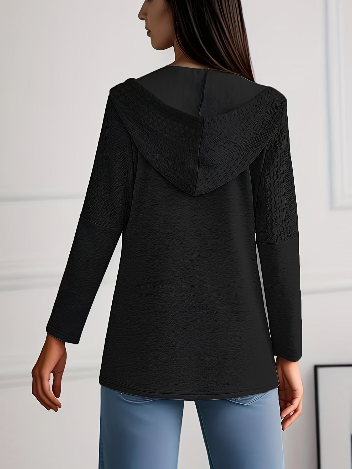 Giacca Hoodie In Maglia Luna - Elegante e Confortevole per Donne in Autunno e Inverno