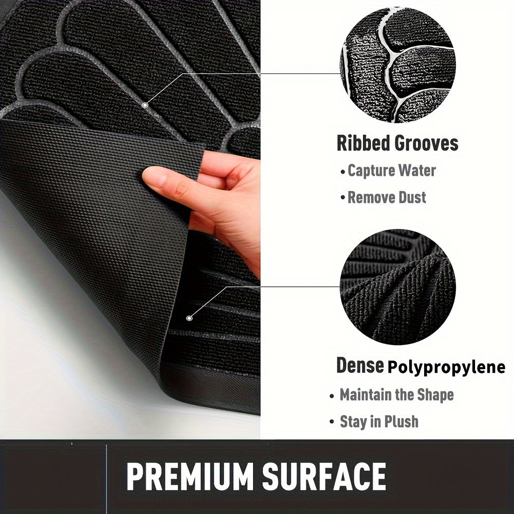 Tappeto d'Entrata in Gomma Resistente - Design Semicircolare per Esterni e Interni