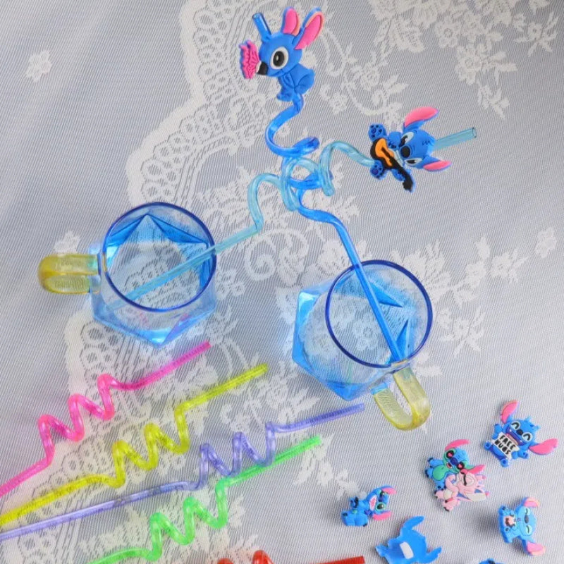 Set di Cannucce Riutilizzabili Stitch – 16 Cannucce Colorate per Feste e Compleanni