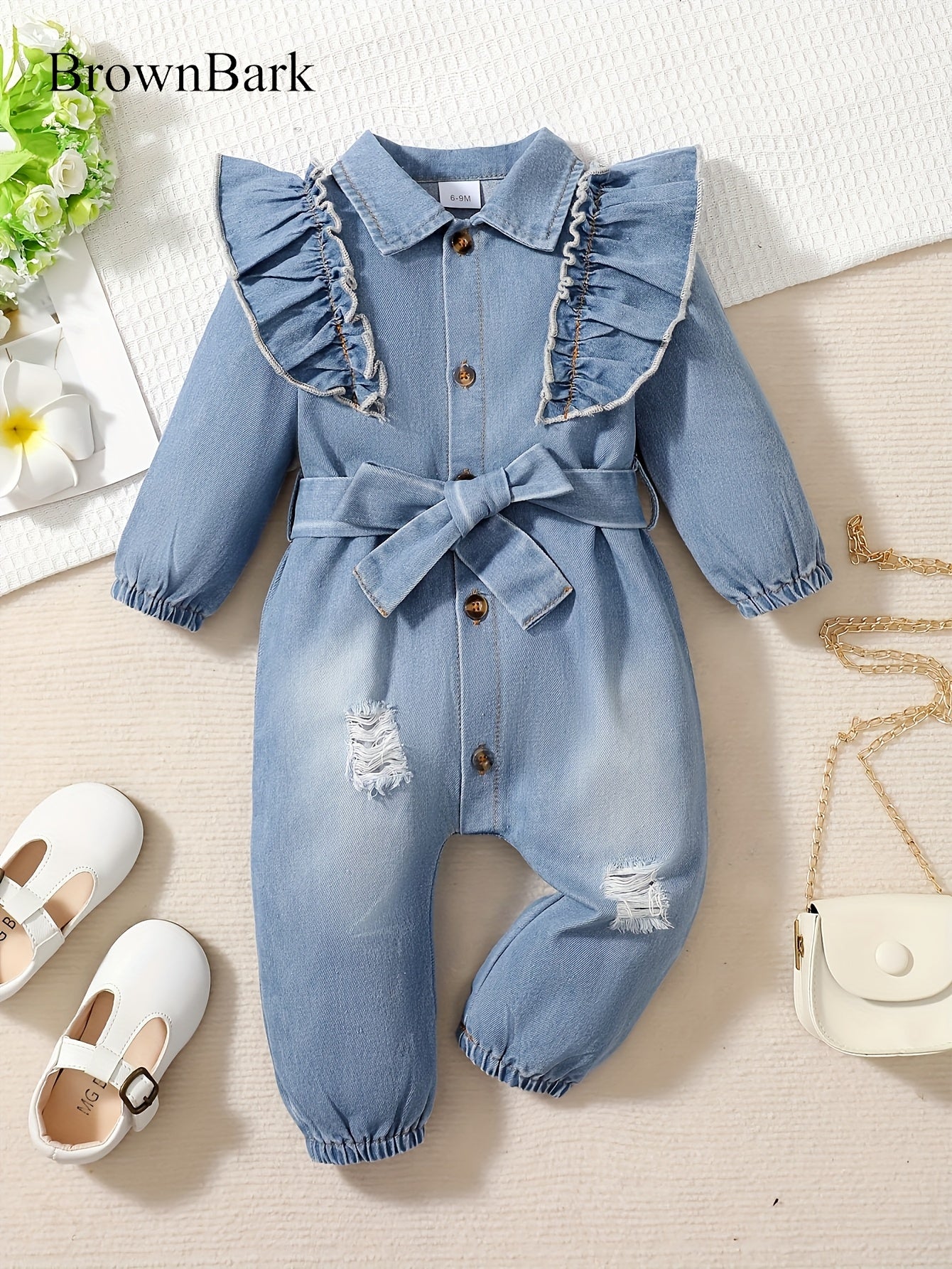 Body in Denim con Rouches per Bambini – Rouches Giocose e Dettagli Audaci