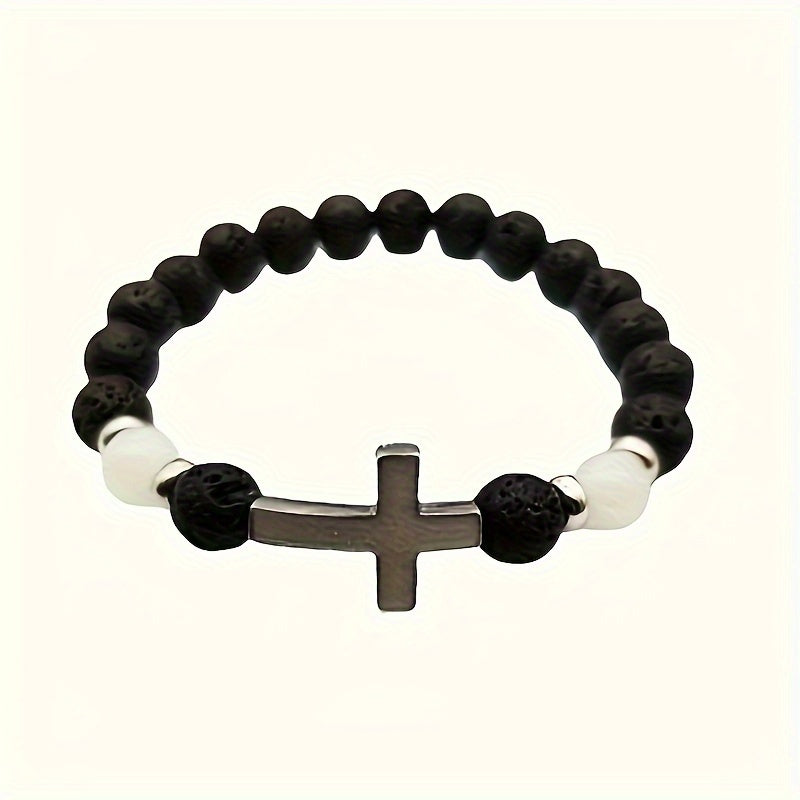 Braccialetto Kralen che Brilla al Buio con Croce - Per uno Stile Unico