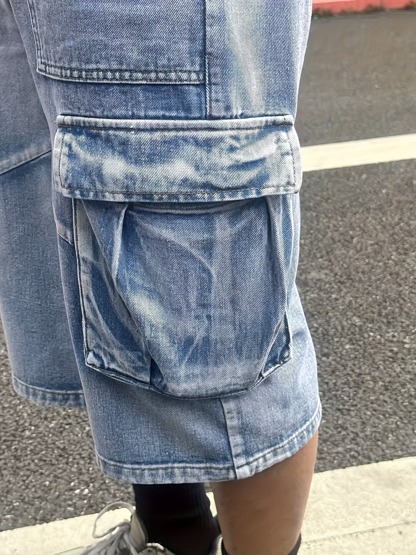 Pantaloni Corti Casual da Uomo in Denim Cargo – Robusti e Pratici per l'Uso Quotidiano