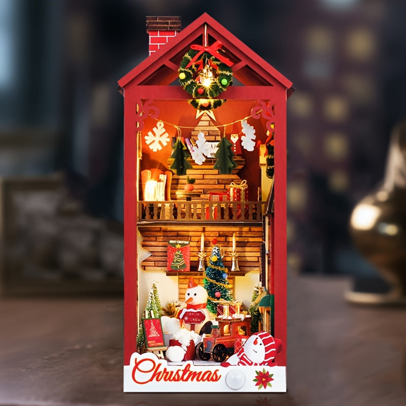 Casa di Natale Miniaturale Fai-da-Te – Set di Puzzle 3D per Decorazioni Natalizie e Festive
