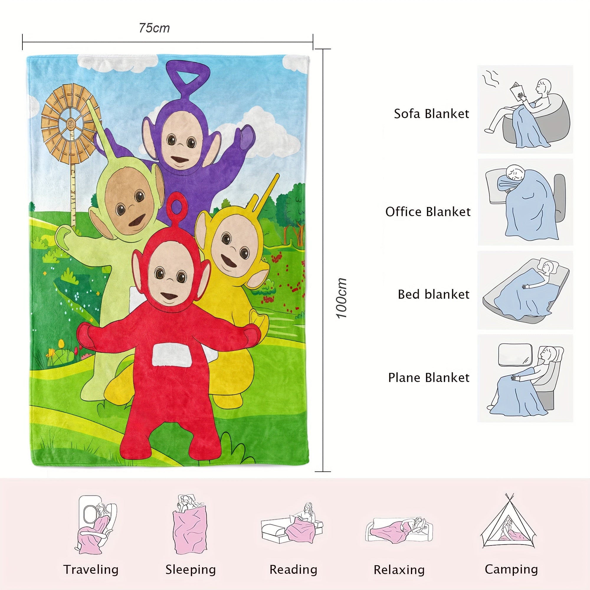 Coperta Teletubbies - Per Bambini, Morbida e Versatile