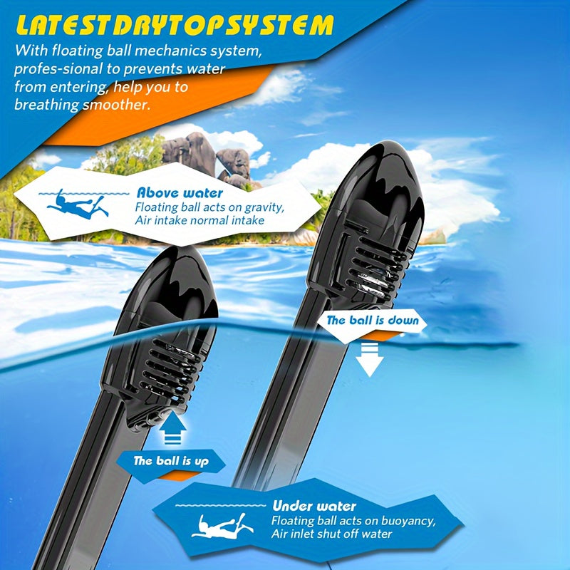 Maschera Snorkel per Viso Intero – Visione Panoramica a 180° e Montaggio per Fotocamera per un'Esperienza Subacquea Perfetta