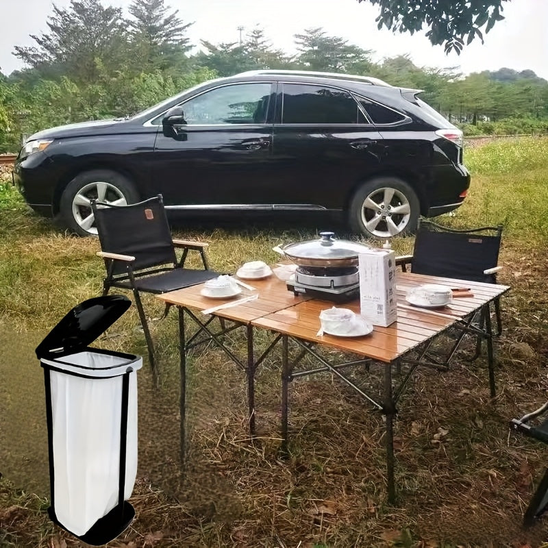 Supporto per Sacchi della Spazzatura Pieghevole Regolabile – Tre Pezzi con Stativo Regolabile in Altezza per Casa o Esterni