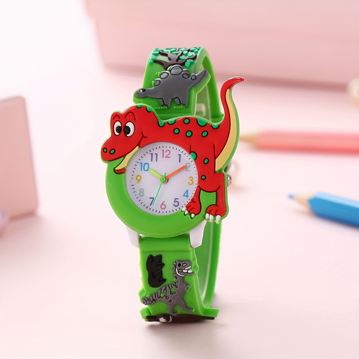 Orologio da Bambino Dinosauro - Divertente Cartoon Tyrannosaurus Rex con Cinturino in Silicone