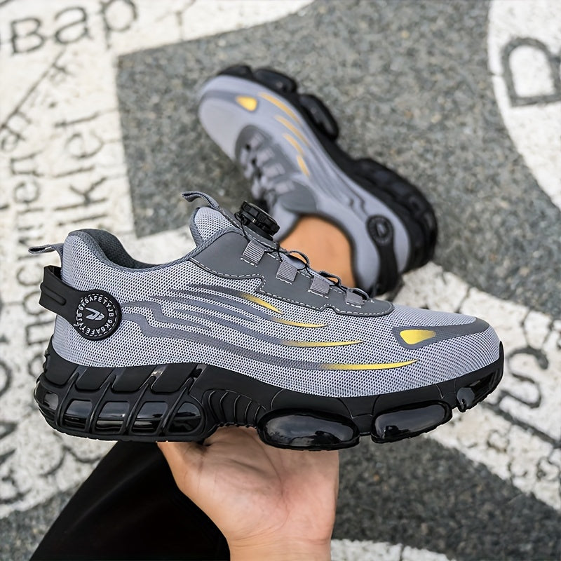 Scarpe da Lavoro Sicure per Uomini - Traspiranti e Antiscivolo con Fibbia Rotante