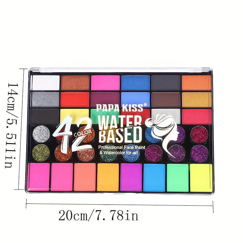 Set di 42 Colori di Vernice per Viso e Corpo a Base d'Acqua – Perfetto per Arte Creativa e Pittura