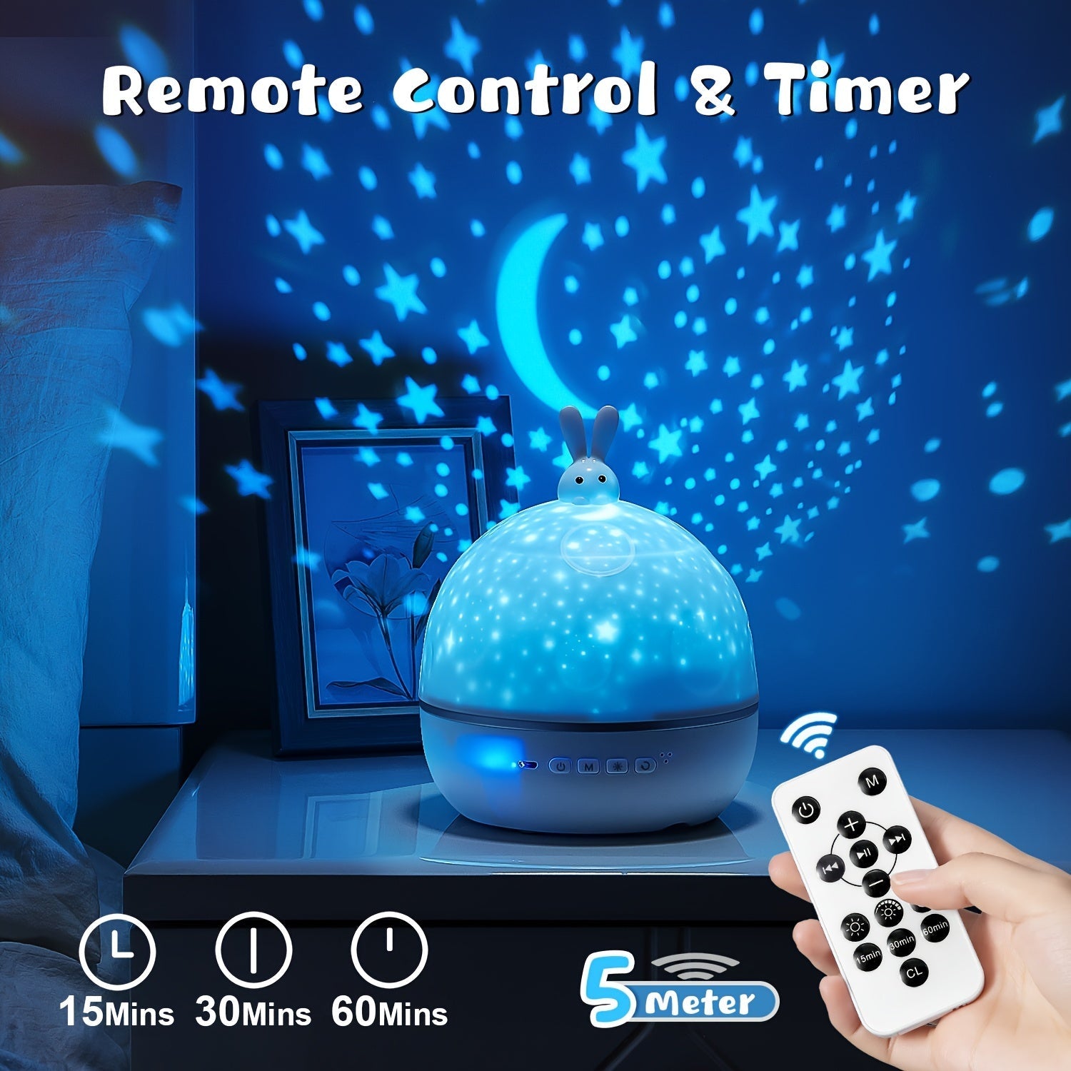 Proiettore di Stelle con Coniglietto - Incantevole Sonno per Bambini