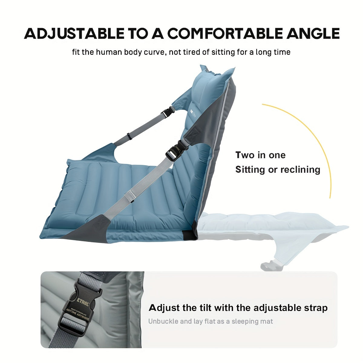 AirComfort Sedia Gonfiabile – Regolabile e Compatta