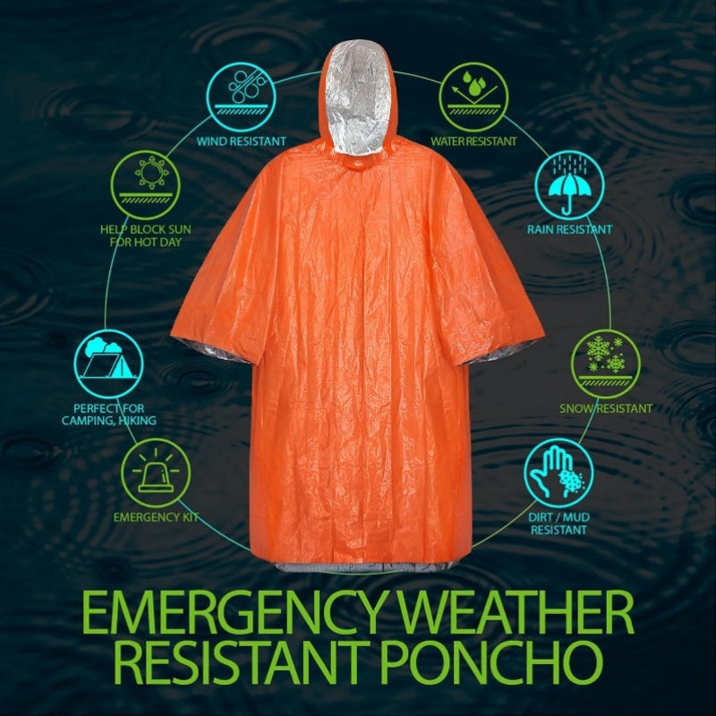 Poncho d'Emergenza StormGuard - Protezione Impermeabile e Termica