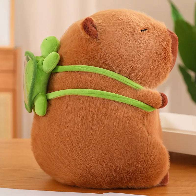 Peluche Capibara con Zaino a Forma di Tartaruga – Morbido e Super Carino