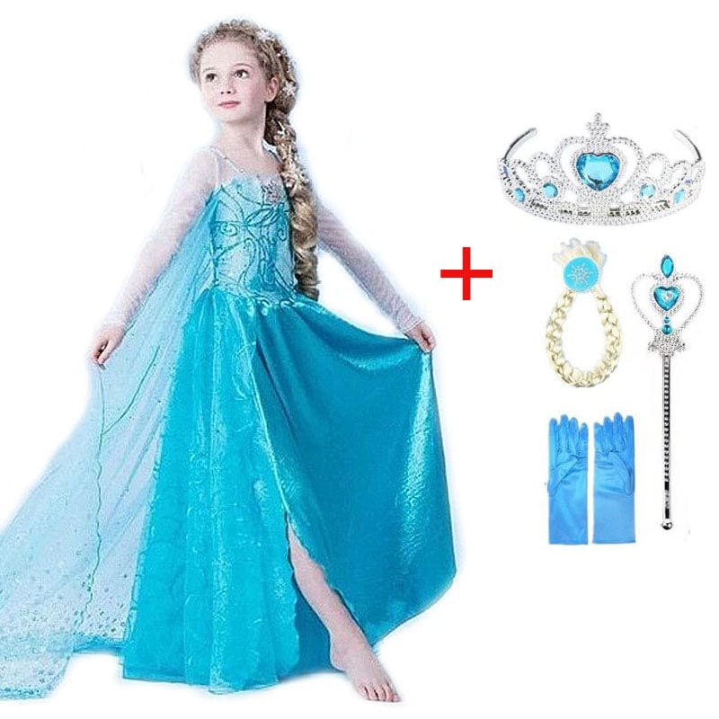 PrincipessaBlu – Incantevole Abito da Principessa con Accessori
