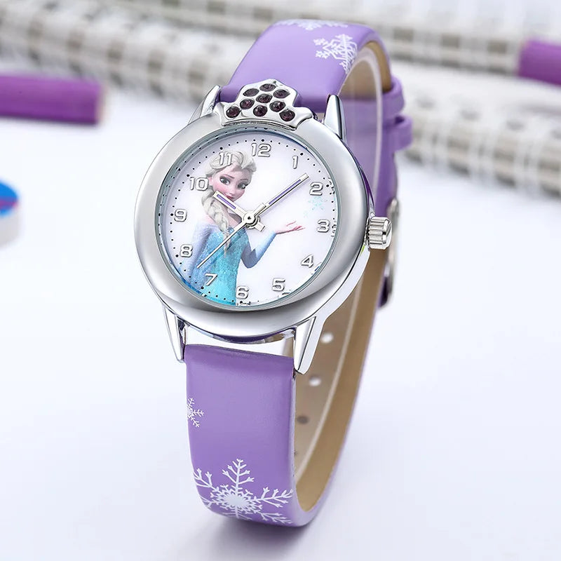 Orologio Frozen Principessa Elsa per Bambini – Cinturino in Pelle e Design Magico