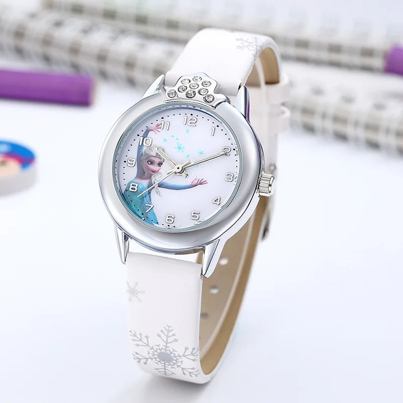 Orologio Frozen Principessa Elsa per Bambini – Cinturino in Pelle e Design Magico