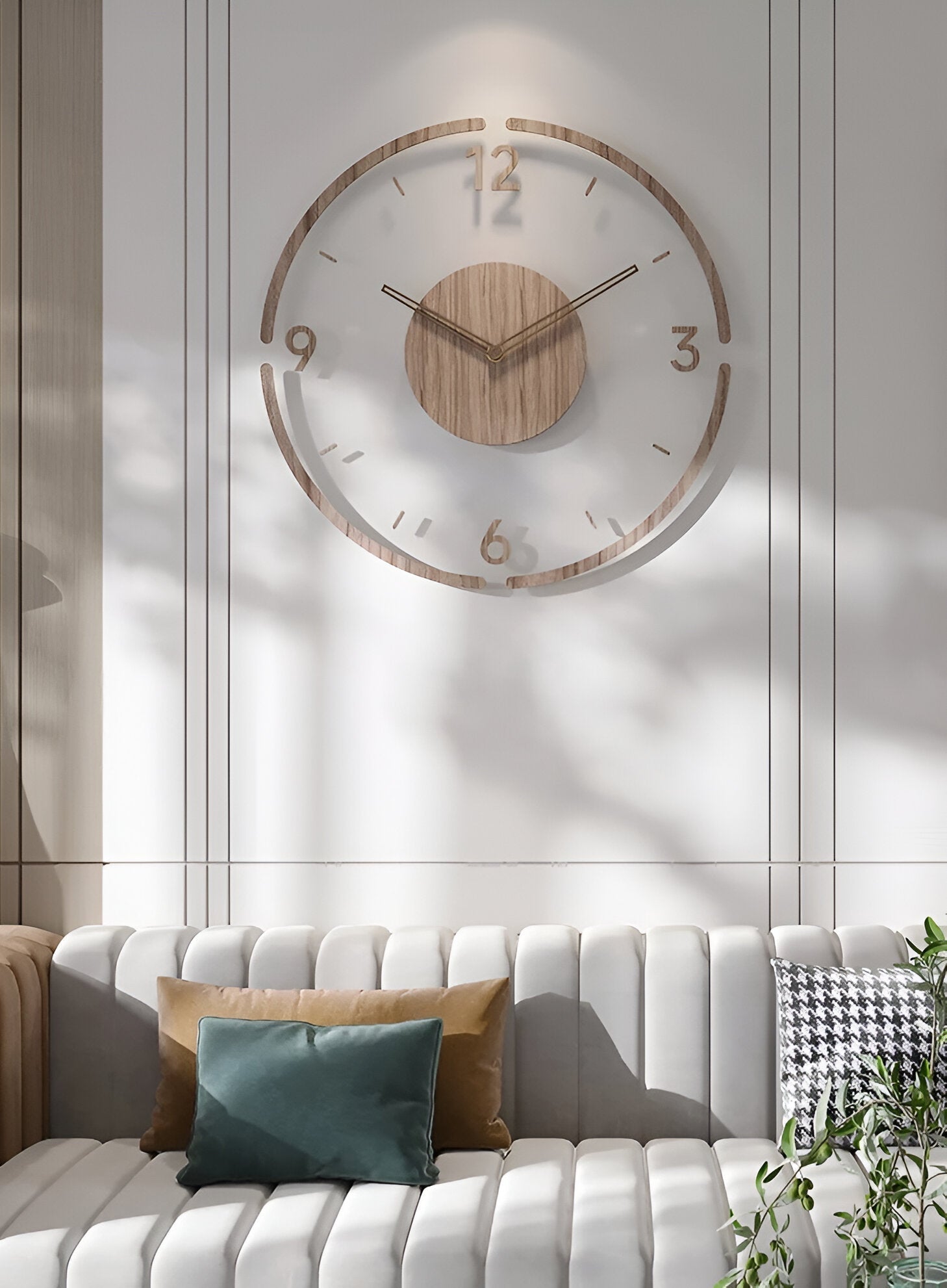 Orologio da Parete ClearWood Silent – Design Moderno in Legno e Acrilico