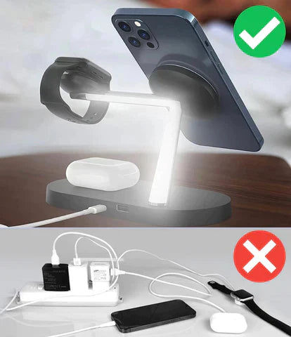 Caricatore Wireless 3-in-1 - Ricarica Efficiente per tutti i tuoi Dispositivi