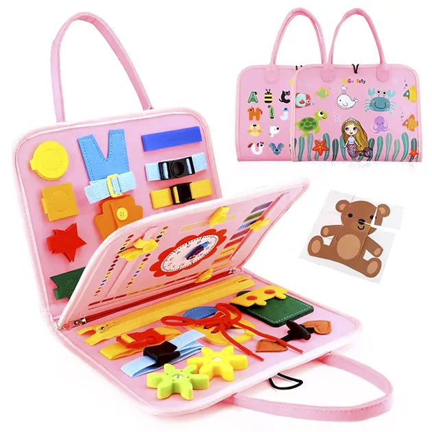 Montessori Busy Board Bag – Divertimento Educativo e Portatile