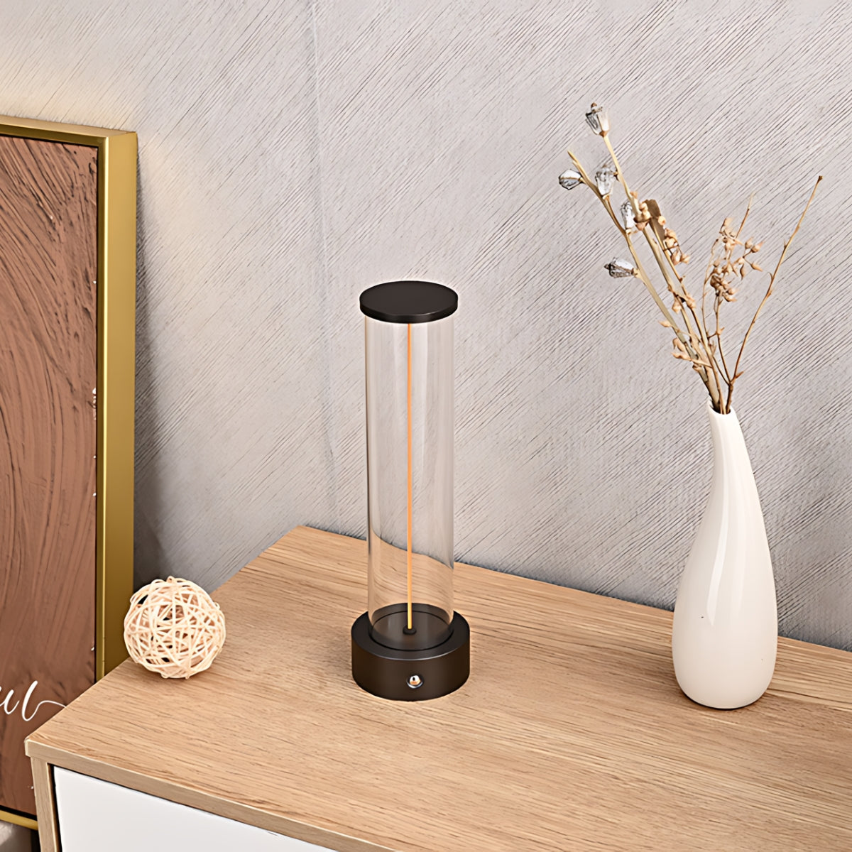 LumièreTube Lampada da Tavolo - Design Minimalista con 3 Livelli di Illuminazione