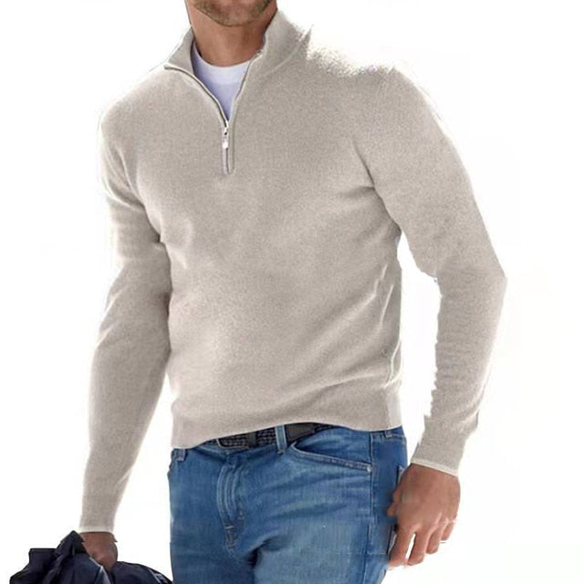 Pullover Classico con Zip – Essenziale Confortevole per Uomini
