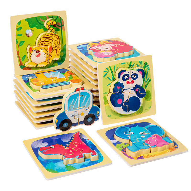 Puzzle di Animali in Legno per Bambini - Educativo e Divertente