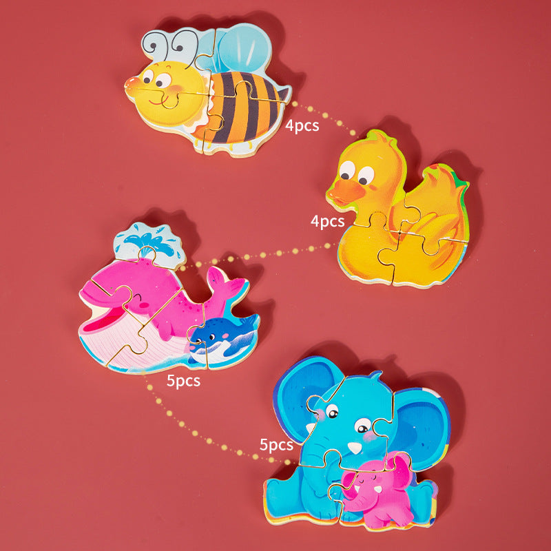 Puzzle di Animali in Legno per Bambini - Educativo e Divertente
