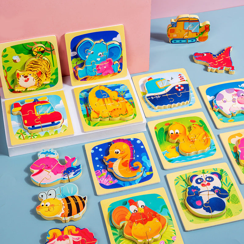 Puzzle di Animali in Legno per Bambini - Educativo e Divertente