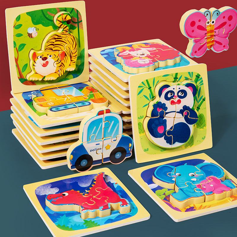 Puzzle di Animali in Legno per Bambini - Educativo e Divertente