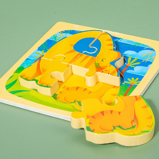 Puzzle di Animali in Legno per Bambini - Educativo e Divertente