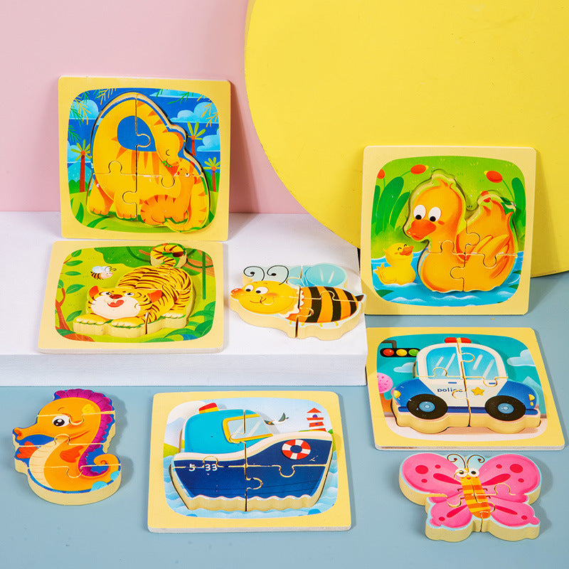 Puzzle di Animali in Legno per Bambini - Educativo e Divertente