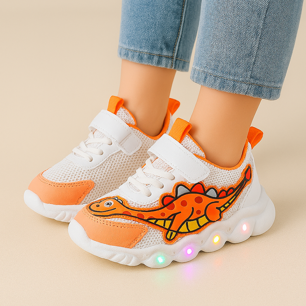 Sneakers Bambini Dino con Suola LED – Cool e Giocose