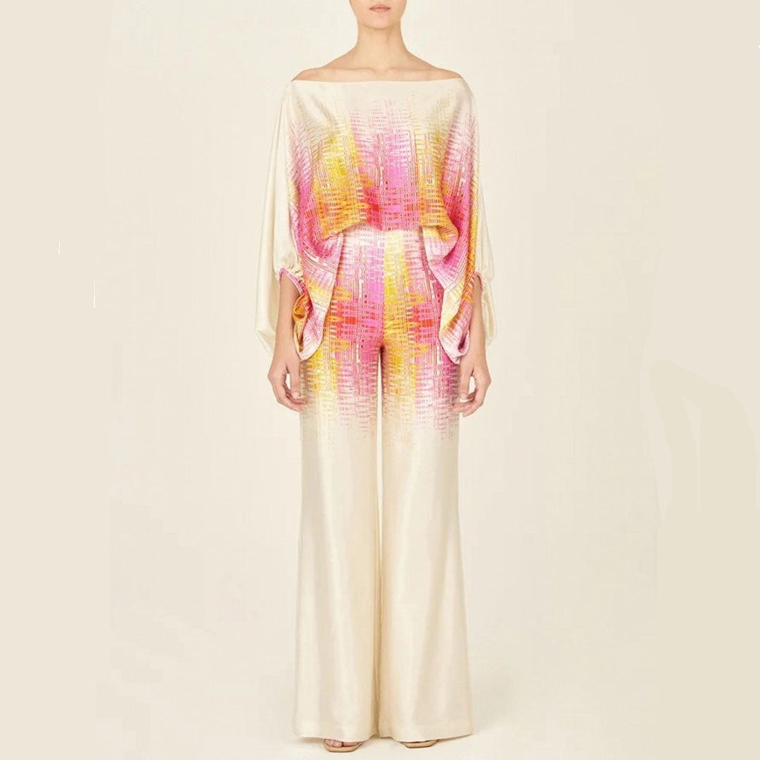 Elegante Set di Raso a Due Pezzi per Donne – Femminile ed Elegante