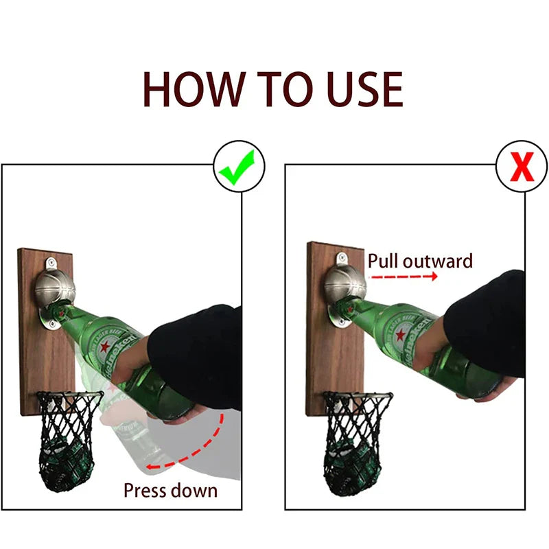 Apertura Bottiglie a Muro a Forma di Rete da Basket - Regalo Sportivo per la Festa del Papà