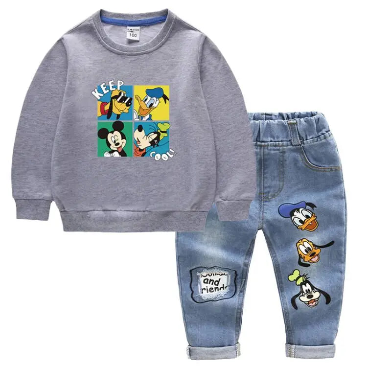 Set di Abbigliamento per Bambini – T-shirt con Stampa di Topolino e Jeans