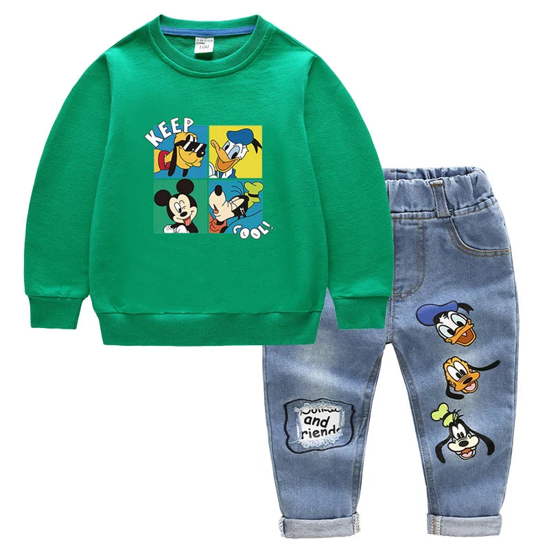 Set di Abbigliamento per Bambini – T-shirt con Stampa di Topolino e Jeans