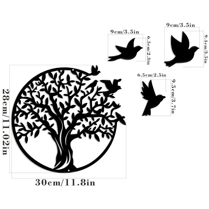 Decorazione da parete Armonia della Natura – Albero e Uccelli