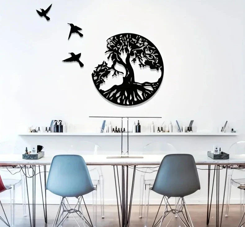Decorazione da Parete Albero della Vita con Uccelli – Equilibrio Naturale e Libertà