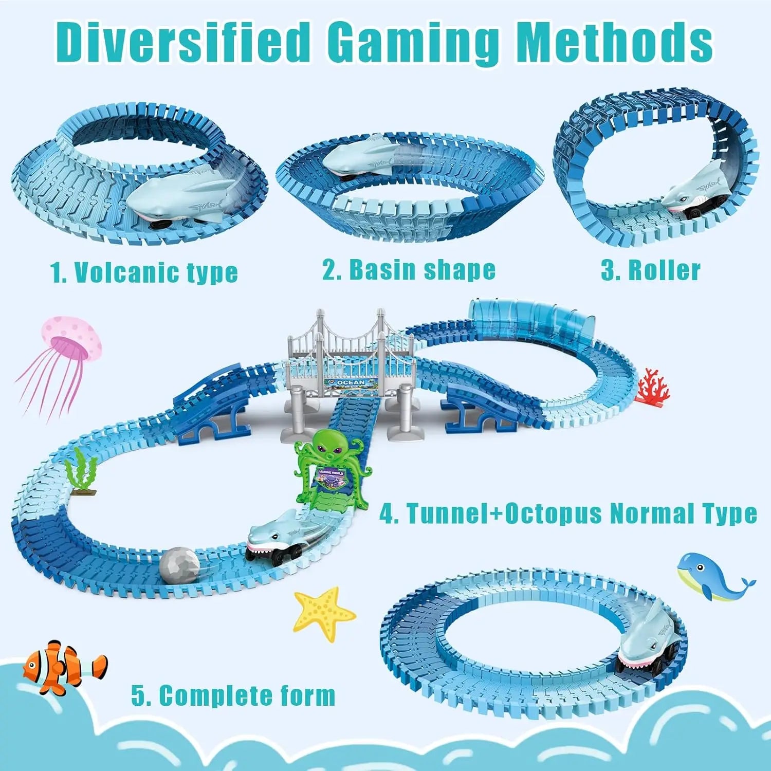 Set di Puzzle Elettrico con Treno Squalo – Giocattolo Creativo per Bambini