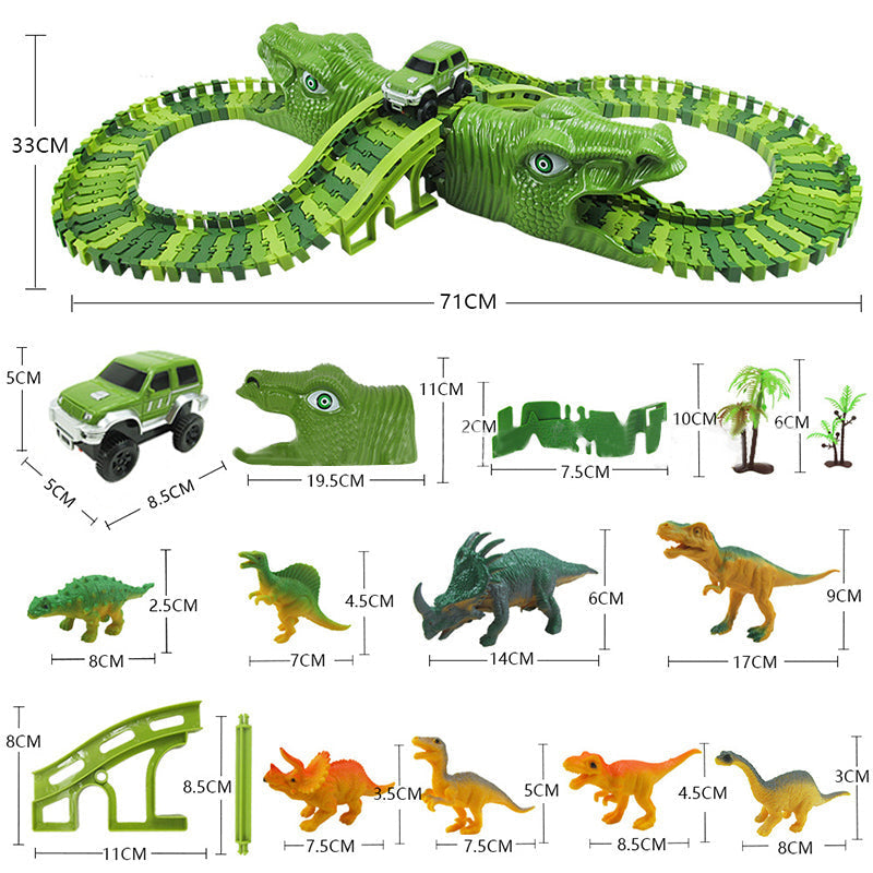 DinoTrack - Set di Giocattoli Dinosauri - Pista a 360 Gradi