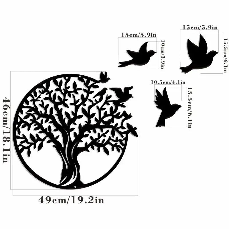Decorazione da parete Armonia della Natura – Albero e Uccelli