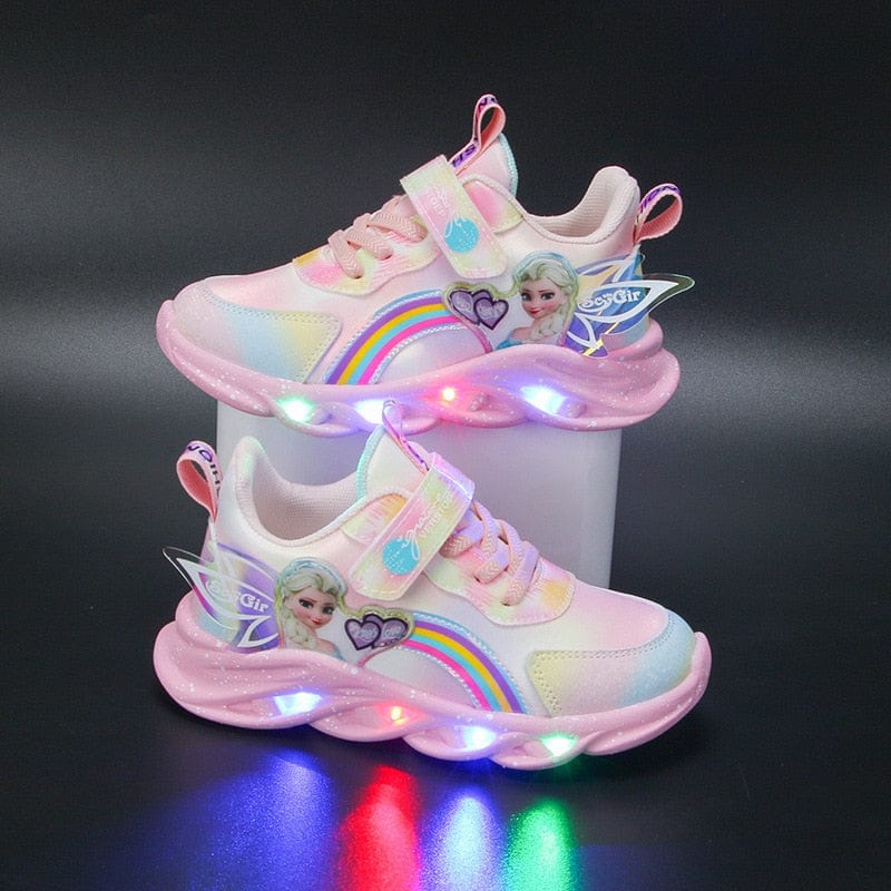 Sneakers Glitter Arcobaleno - Scarpe LED per Bambini Avventurosi