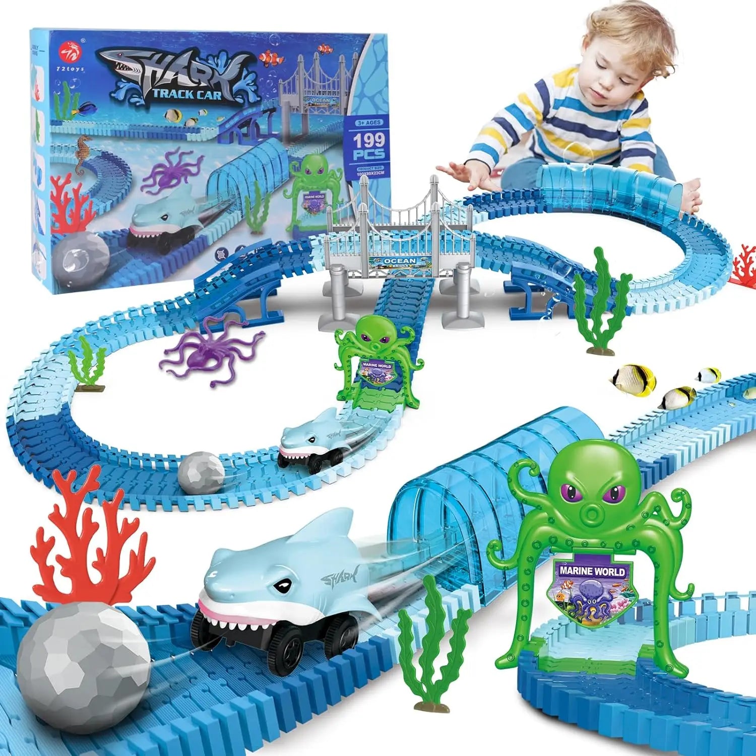 Set di Puzzle Elettrico con Treno Squalo – Giocattolo Creativo per Bambini