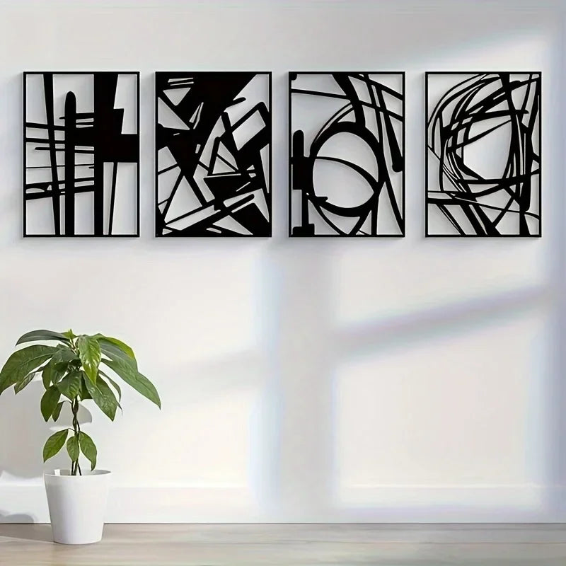 Decorazione da Parete in Arte Astratta – Set Moderno Quattro Pezzi